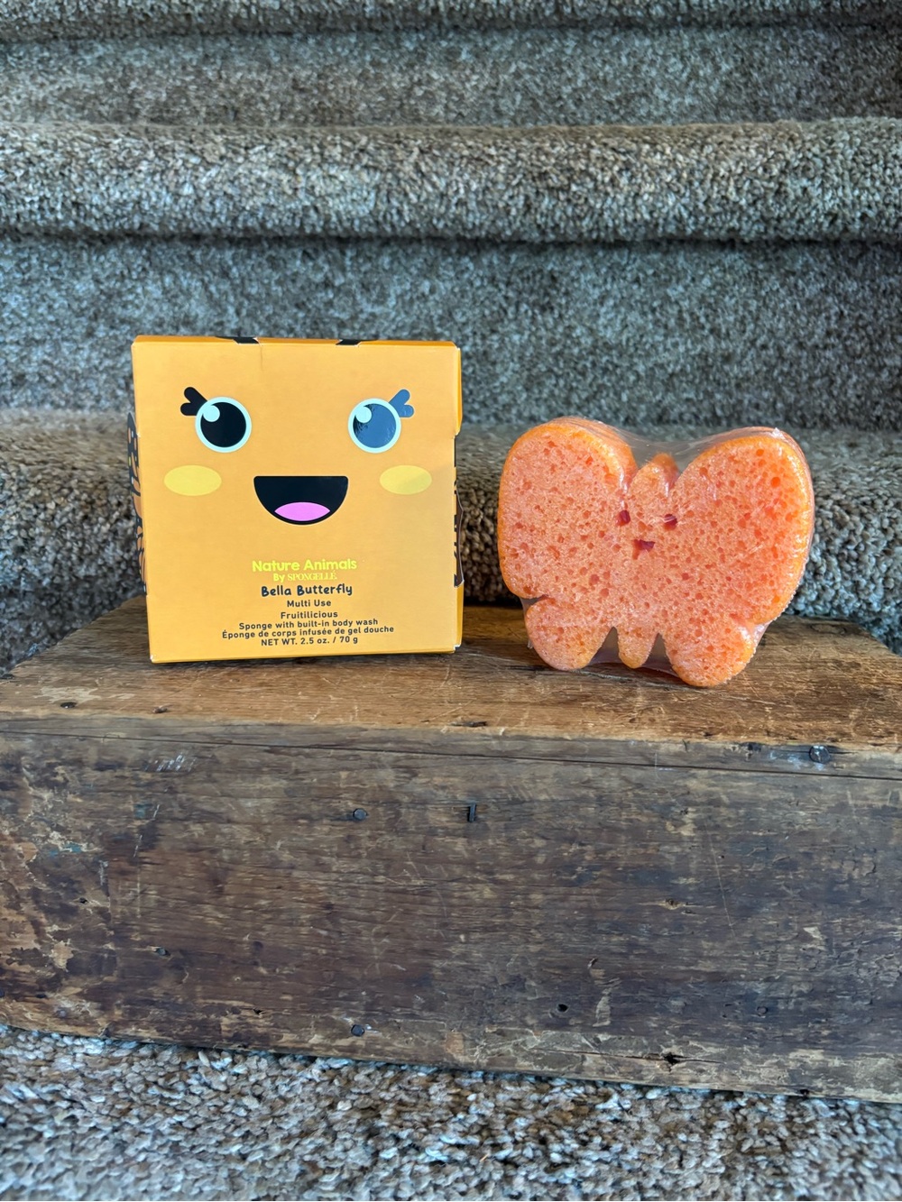 Bella Butterfly Sponge - Orange Butterfly Bath Sponge